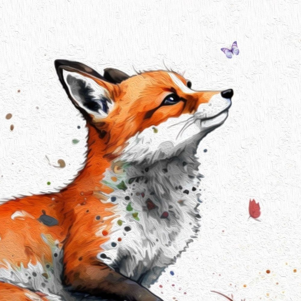 16x20 Fox Watercolor Oil Painting Art Poster Print - Picture 5 of 6